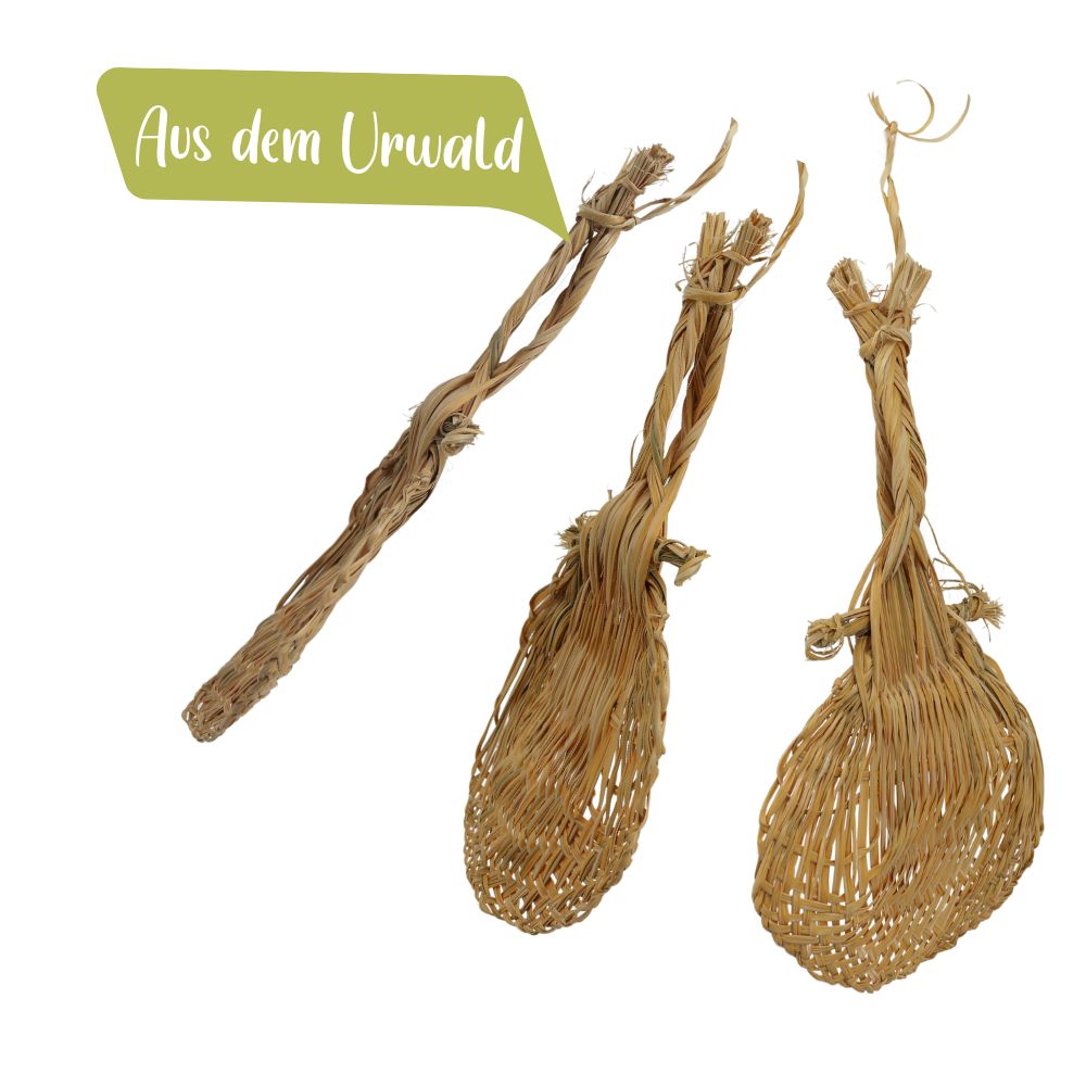  Palmfächer aus dem Urwald – Drei handgefertigte Fächer aus natürlichen Palmblättern, nachhaltig hergestellt.
